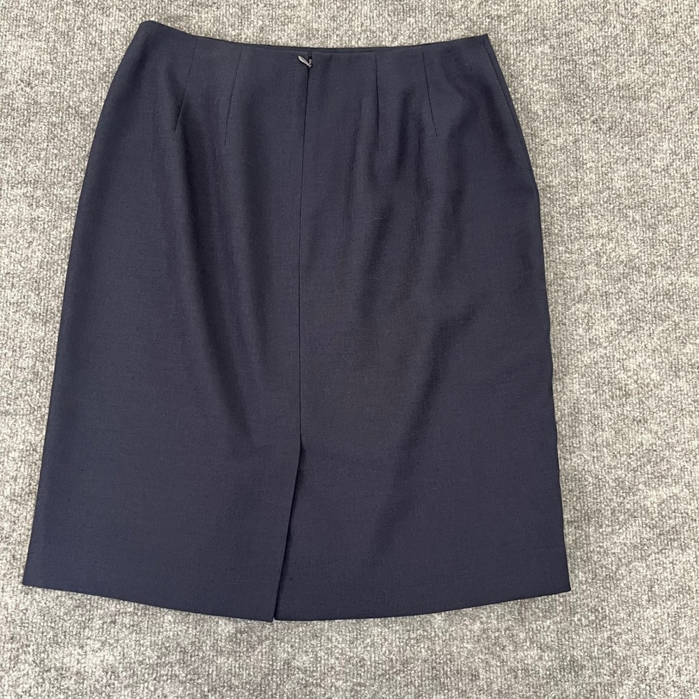 Amanda Smith Suits Navy Blue Pencil Skirt Size 12 Tailored Career Workwear Lined - Picture 5 of 6